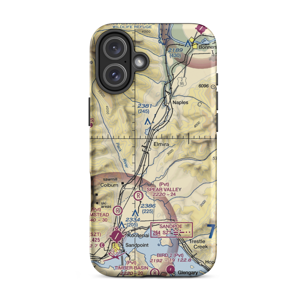 Bottle Bay Seaplane Base (ID54) VFR Sectional  Tough iPhone Case iPhone 16 Plus model shown