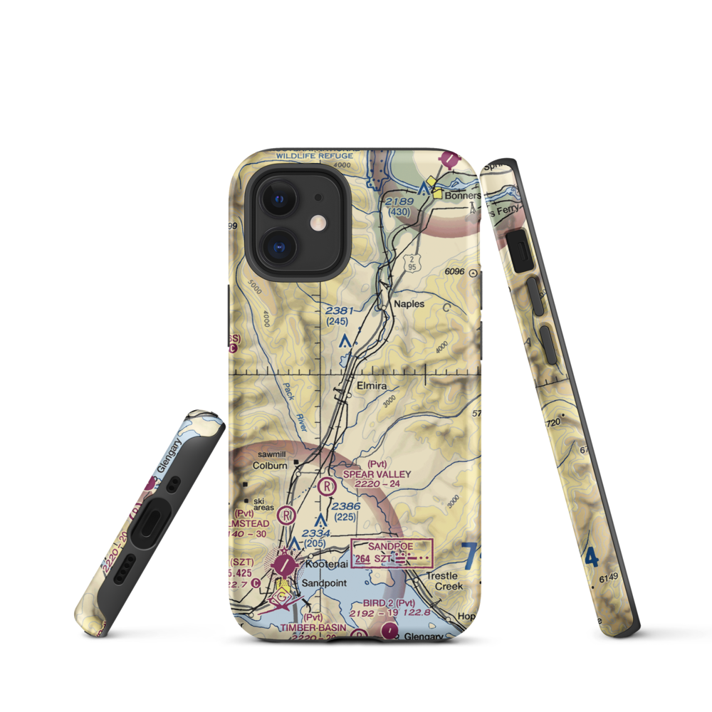 Bottle Bay Seaplane Base (ID54) VFR Sectional  Tough iPhone Case iPhone 12 mini model shown
