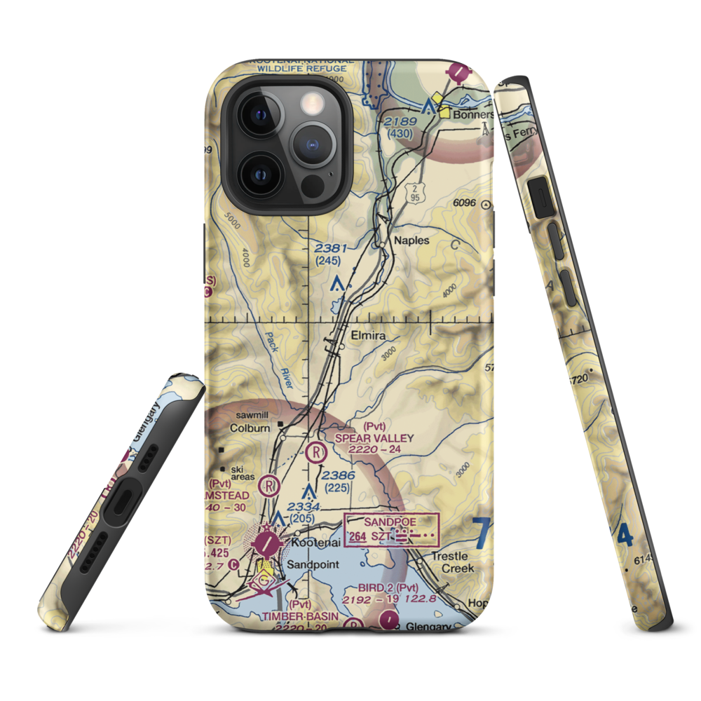 Bottle Bay Seaplane Base (ID54) VFR Sectional  Tough iPhone Case iPhone 12 Pro Max model shown