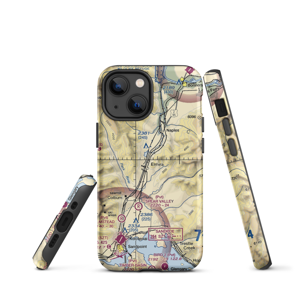 Bottle Bay Seaplane Base (ID54) VFR Sectional  Tough iPhone Case iPhone 13 mini model shown