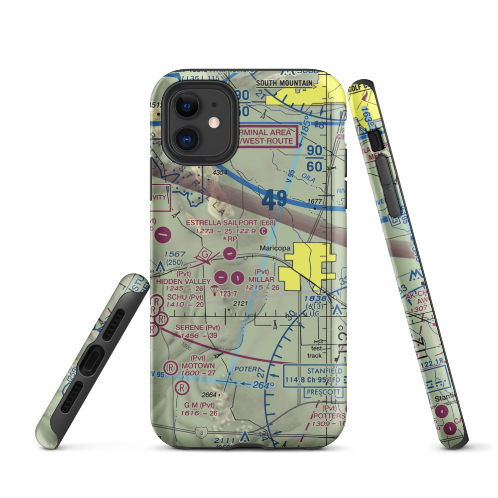 Boulais Ranch Airport (40AZ) VFR Sectional  Tough iPhone Case iPhone 11 model shown