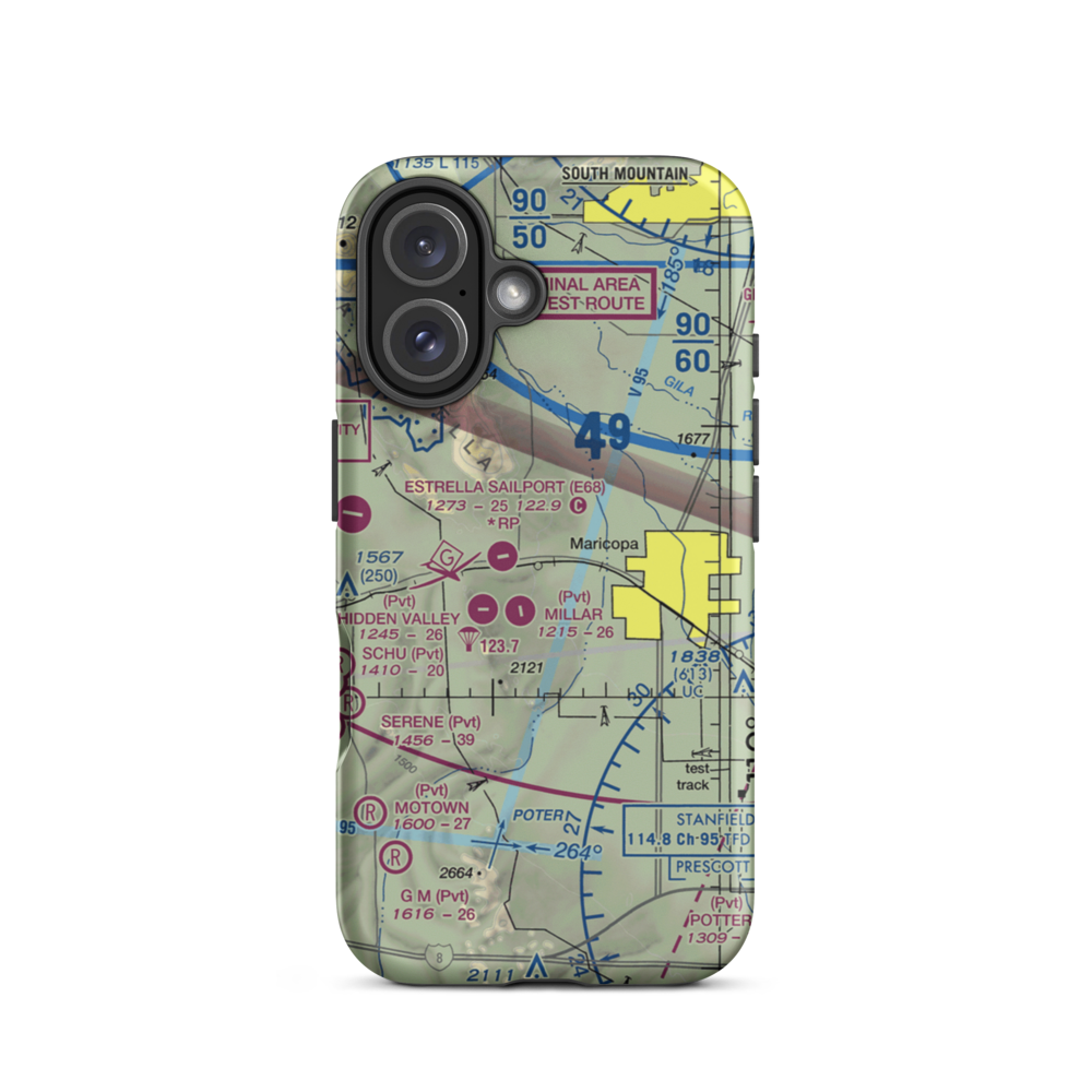 Boulais Ranch Airport (40AZ) VFR Sectional  Tough iPhone Case iPhone 16 model shown