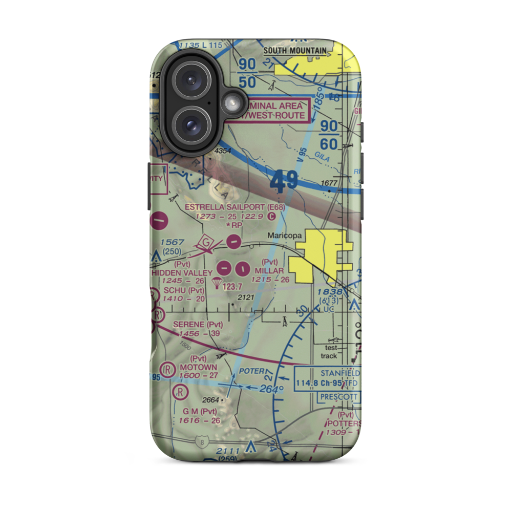 Boulais Ranch Airport (40AZ) VFR Sectional  Tough iPhone Case iPhone 16 Plus model shown