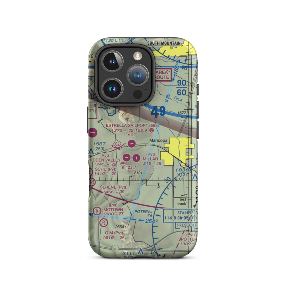 Boulais Ranch Airport (40AZ) VFR Sectional  Tough iPhone Case iPhone 16 Pro model shown