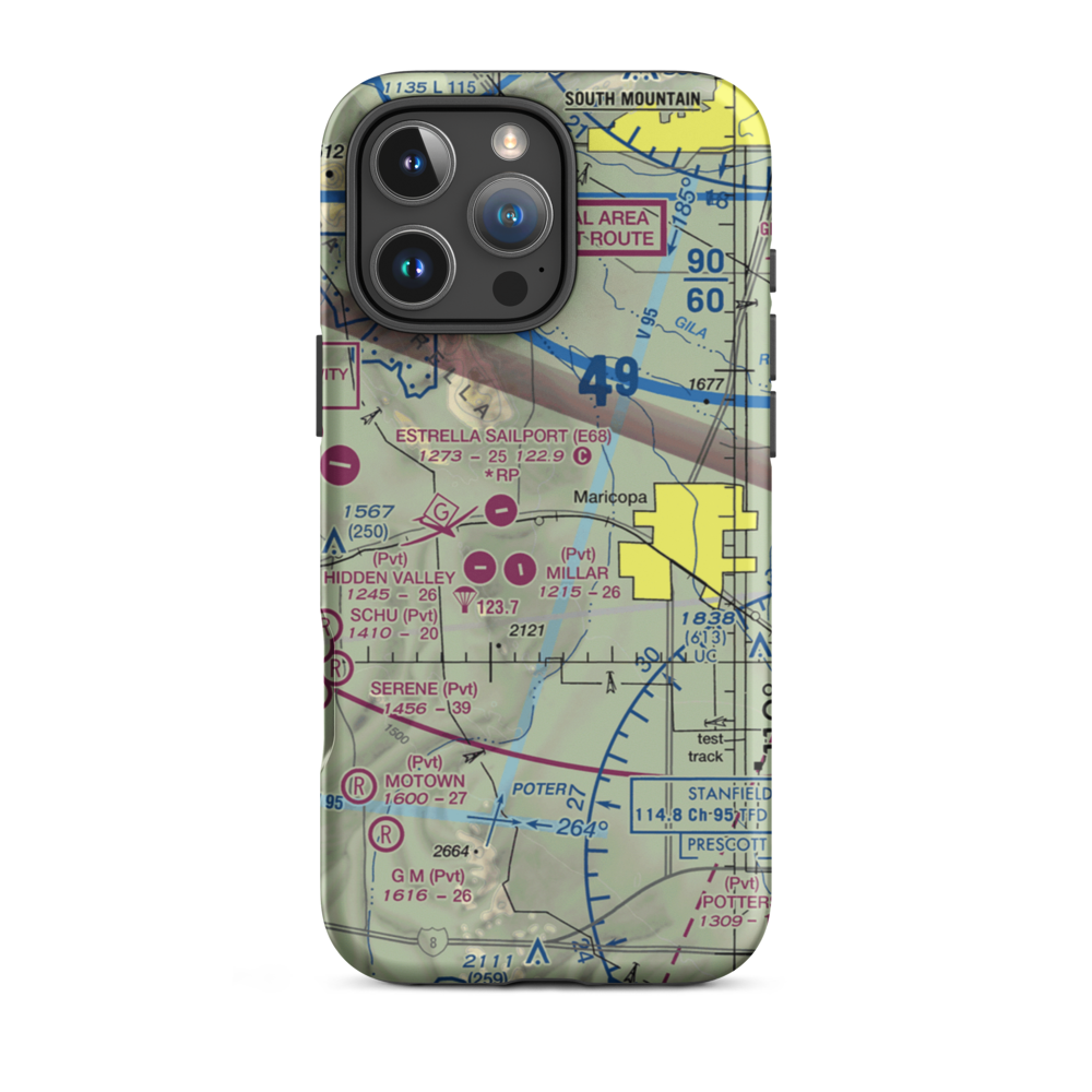 Boulais Ranch Airport (40AZ) VFR Sectional  Tough iPhone Case iPhone 16 Pro Max model shown