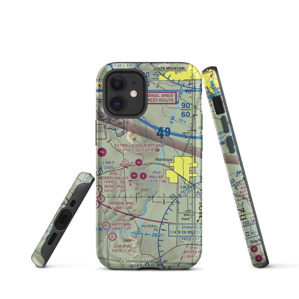 Boulais Ranch Airport (40AZ) VFR Sectional  Tough iPhone Case iPhone 12 mini model shown