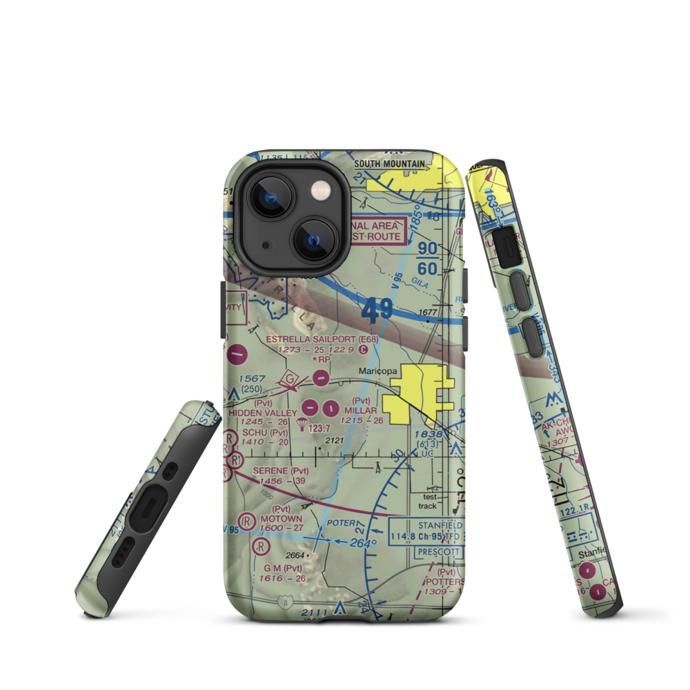 Boulais Ranch Airport (40AZ) VFR Sectional  Tough iPhone Case iPhone 13 mini model shown