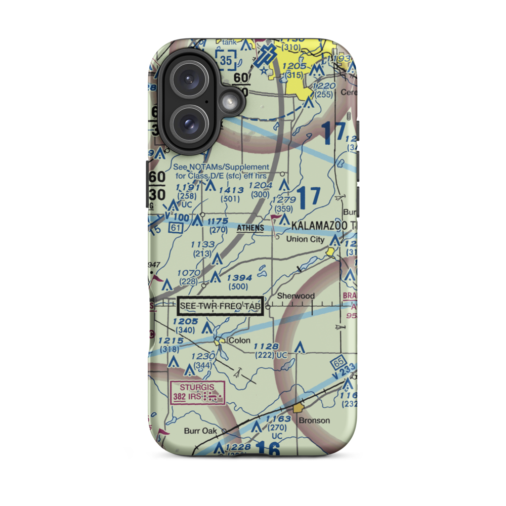 Boulder Canyon Airport (MI56) VFR Sectional  Tough iPhone Case iPhone 16 Plus model shown