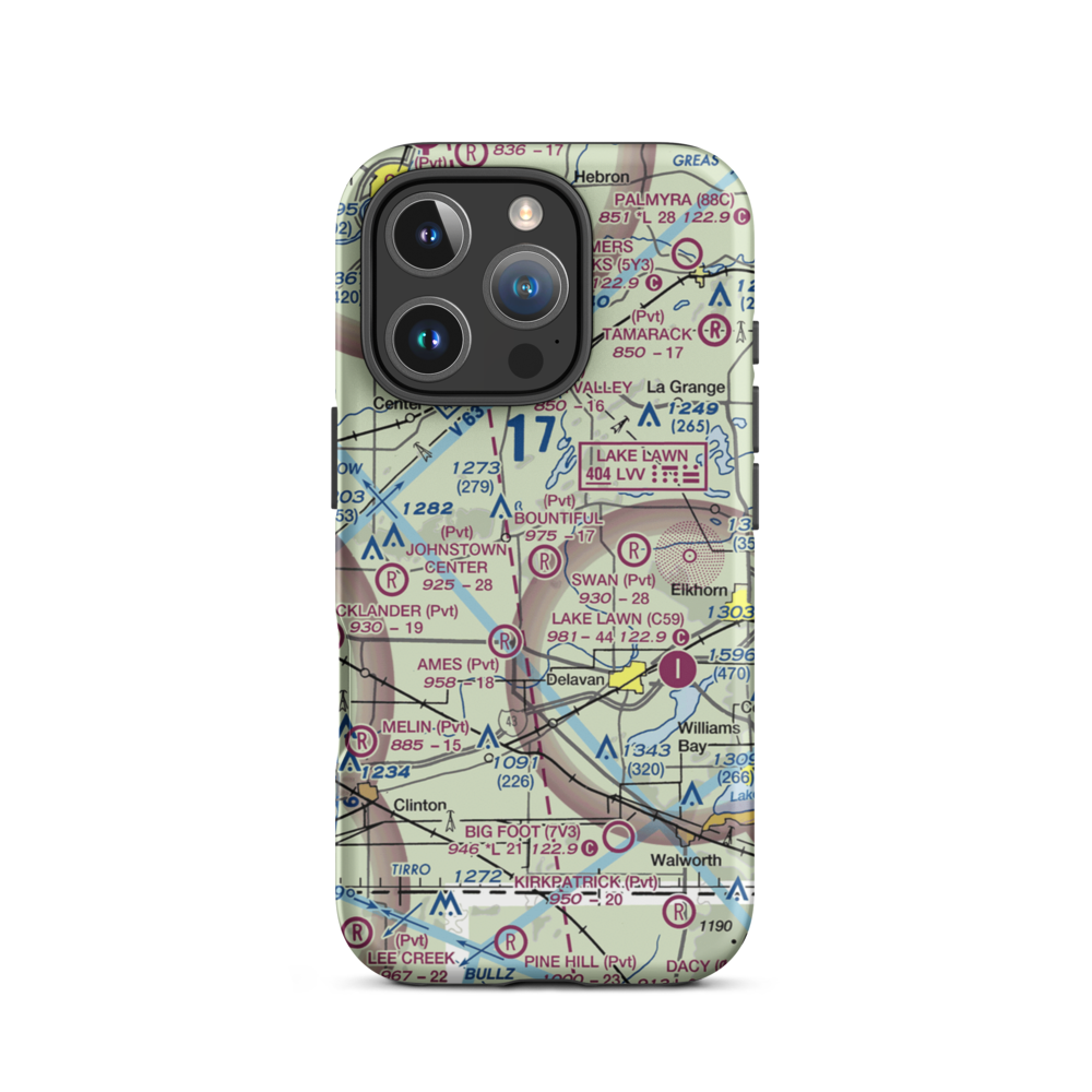 Bountiful Acres Airport (6WI3) VFR Sectional  Tough iPhone Case iPhone 16 Pro model shown