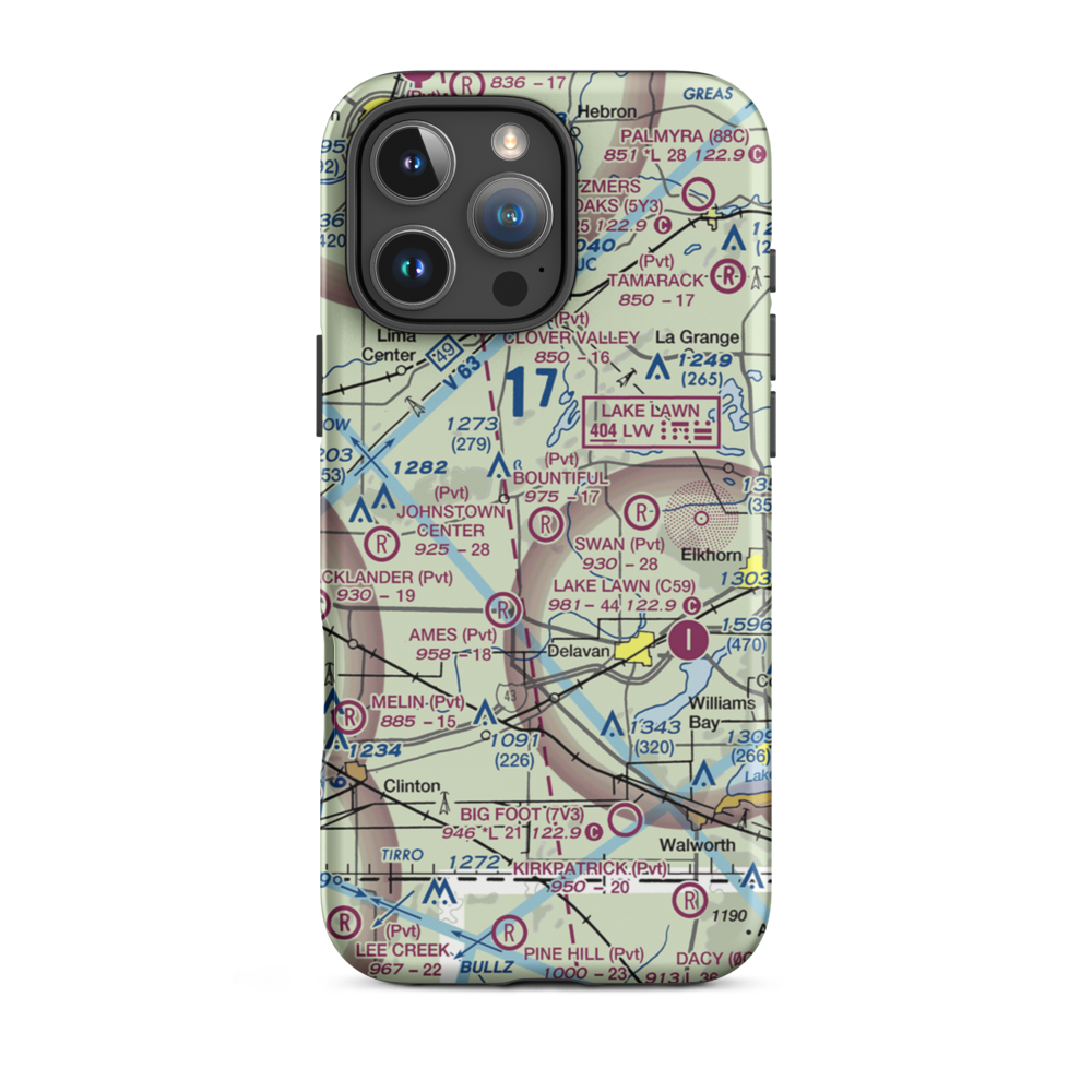 Bountiful Acres Airport (6WI3) VFR Sectional  Tough iPhone Case iPhone 16 Pro Max model shown