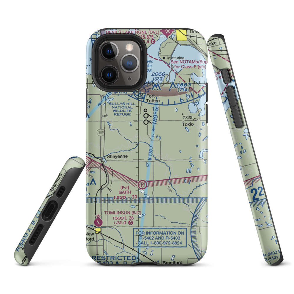 Bouret Ranch Airport (NA06) VFR Sectional  Tough iPhone Case iPhone 11 Pro model shown