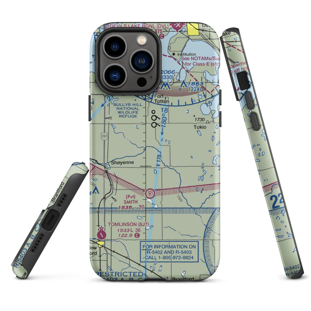 Bouret Ranch Airport (NA06) VFR Sectional  Tough iPhone Case iPhone 13 Pro Max model shown
