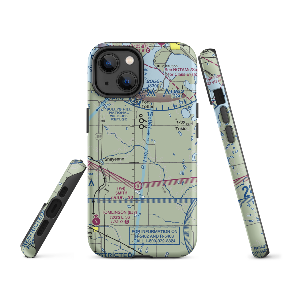 Bouret Ranch Airport (NA06) VFR Sectional  Tough iPhone Case iPhone 14 model shown
