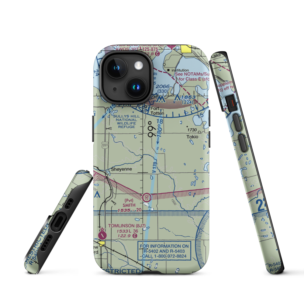 Bouret Ranch Airport (NA06) VFR Sectional  Tough iPhone Case iPhone 15 model shown