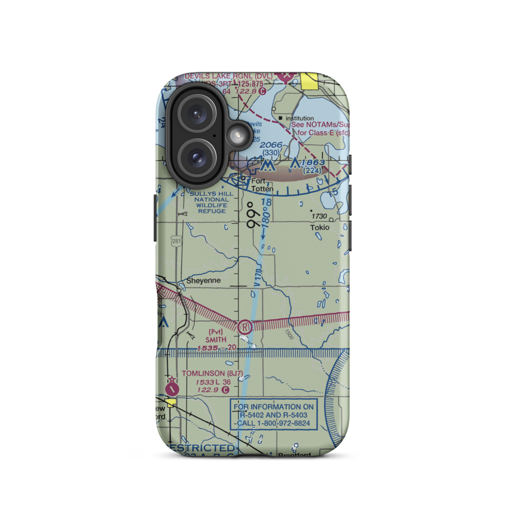 Bouret Ranch Airport (NA06) VFR Sectional  Tough iPhone Case iPhone 16 model shown