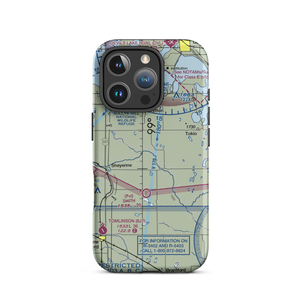 Bouret Ranch Airport (NA06) VFR Sectional  Tough iPhone Case iPhone 16 Pro model shown