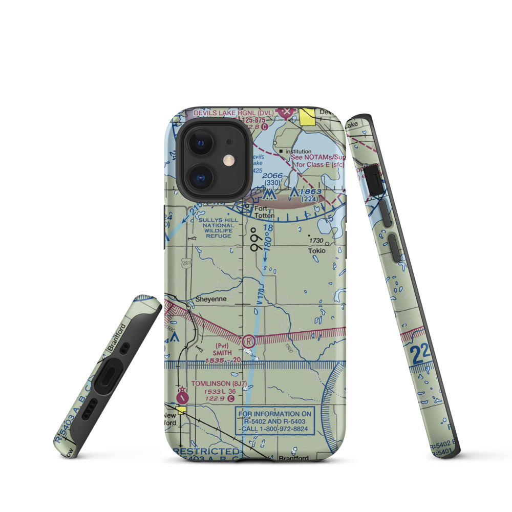 Bouret Ranch Airport (NA06) VFR Sectional  Tough iPhone Case iPhone 12 mini model shown