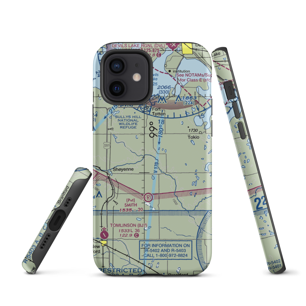 Bouret Ranch Airport (NA06) VFR Sectional  Tough iPhone Case iPhone 12 model shown