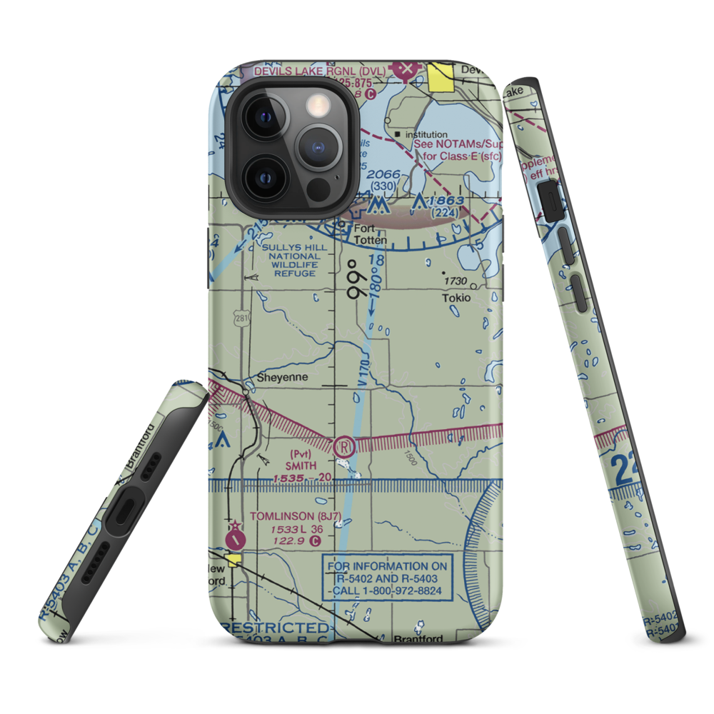 Bouret Ranch Airport (NA06) VFR Sectional  Tough iPhone Case iPhone 12 Pro Max model shown