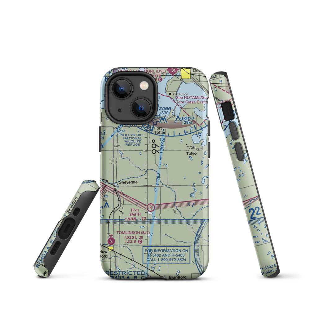 Bouret Ranch Airport (NA06) VFR Sectional  Tough iPhone Case iPhone 13 mini model shown