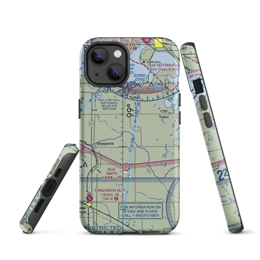Bouret Ranch Airport (NA06) VFR Sectional  Tough iPhone Case iPhone 13 model shown