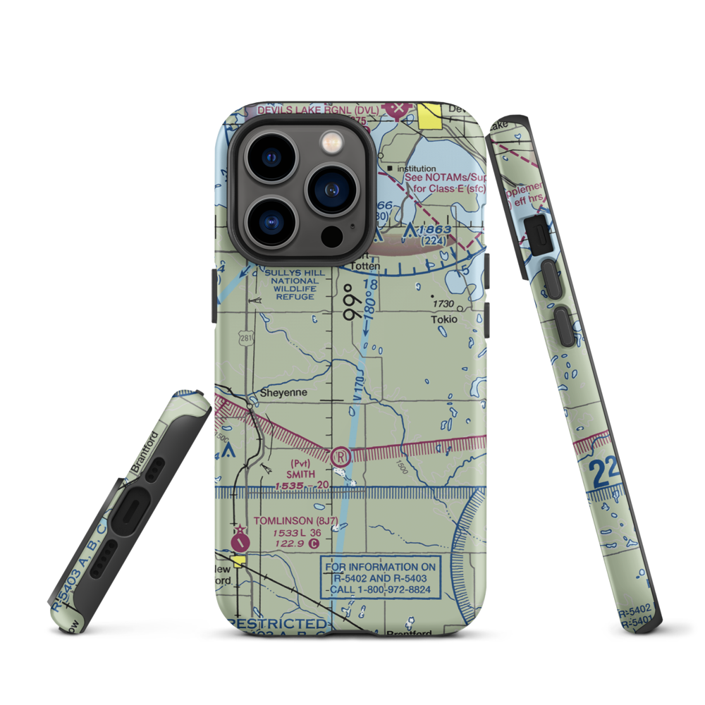 Bouret Ranch Airport (NA06) VFR Sectional  Tough iPhone Case iPhone 13 Pro model shown