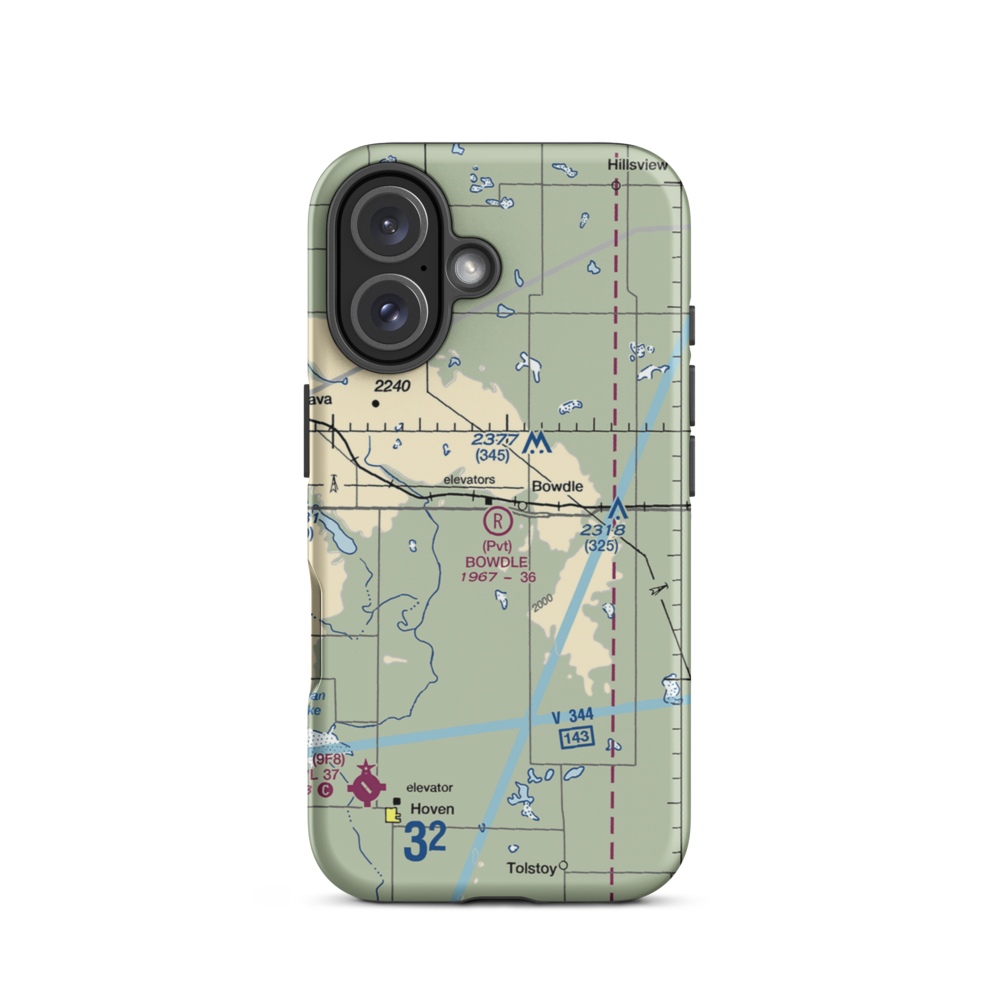 Bowdle Municipal Airport (5P3) VFR Sectional  Tough iPhone Case iPhone 16 model shown