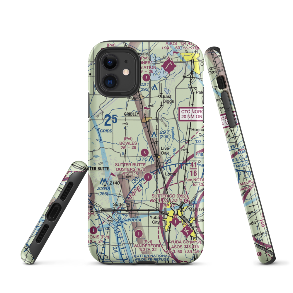 Bowles Airport (18CL) VFR Sectional  Tough iPhone Case iPhone 11 model shown