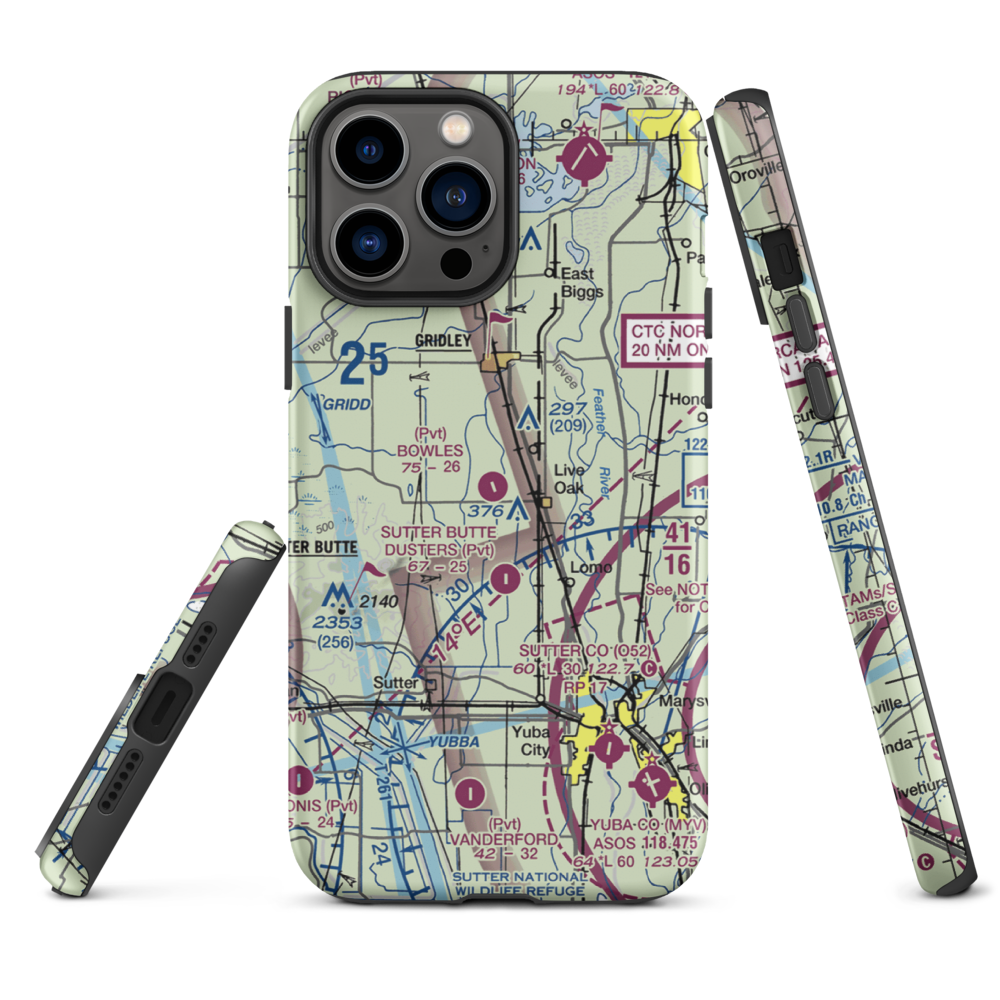 Bowles Airport (18CL) VFR Sectional  Tough iPhone Case iPhone 13 Pro Max model shown