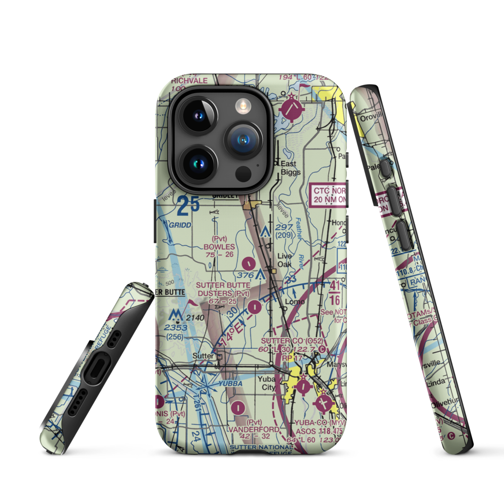Bowles Airport (18CL) VFR Sectional  Tough iPhone Case iPhone 15 Pro model shown