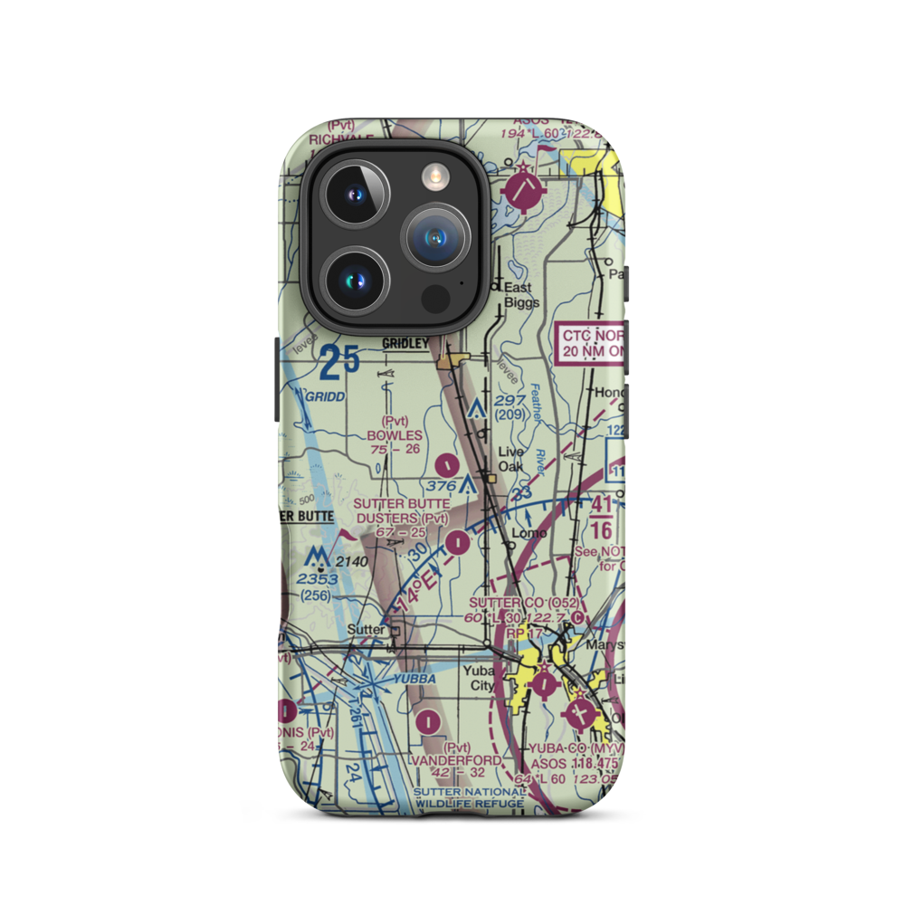 Bowles Airport (18CL) VFR Sectional  Tough iPhone Case iPhone 16 Pro model shown