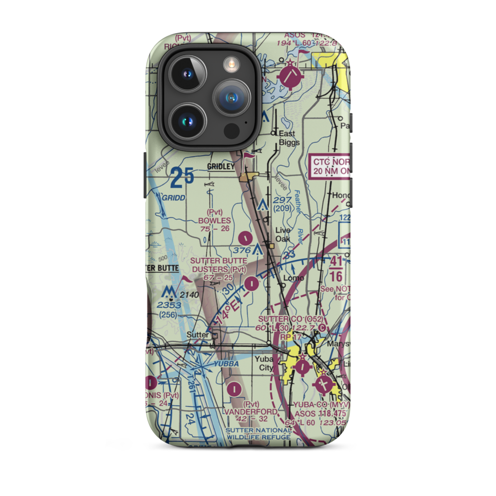 Bowles Airport (18CL) VFR Sectional  Tough iPhone Case iPhone 16 Pro Max model shown
