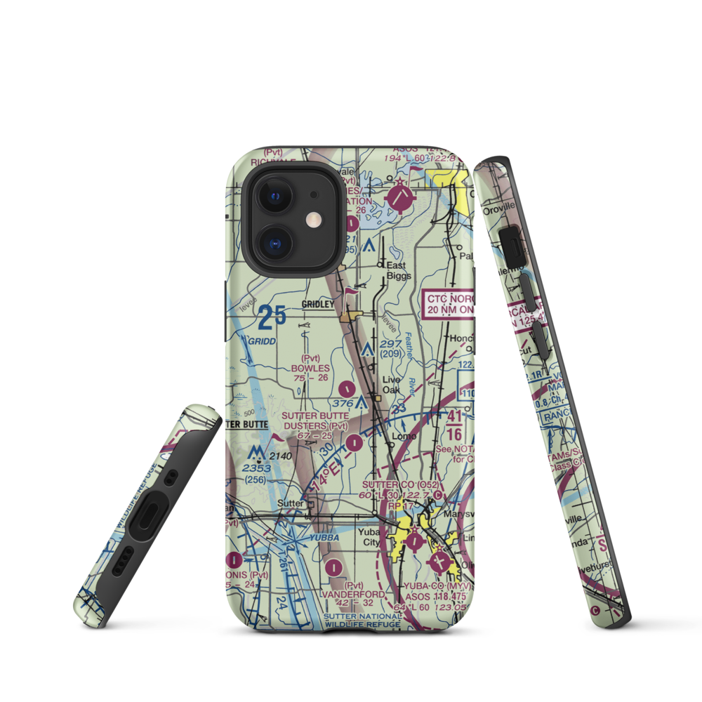 Bowles Airport (18CL) VFR Sectional  Tough iPhone Case iPhone 12 mini model shown