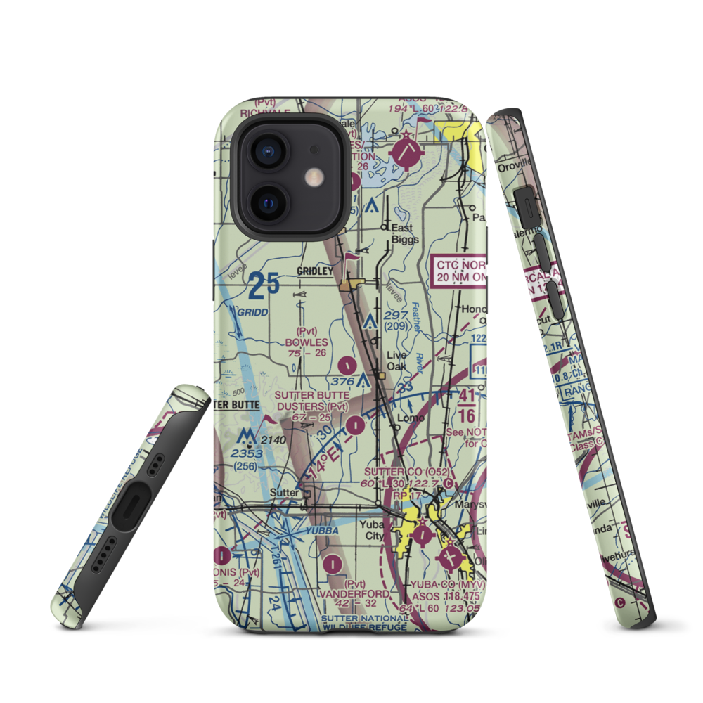Bowles Airport (18CL) VFR Sectional  Tough iPhone Case iPhone 12 model shown