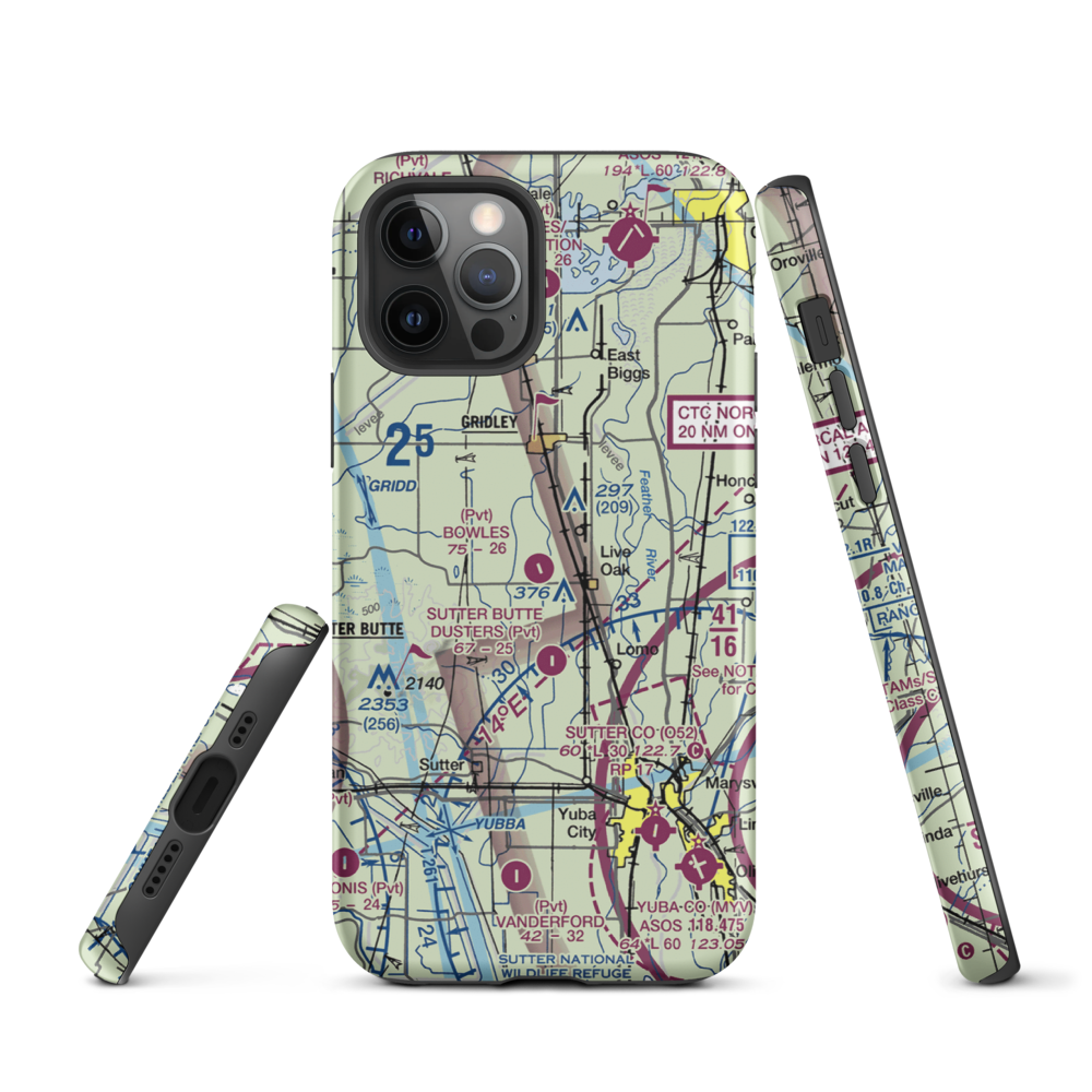 Bowles Airport (18CL) VFR Sectional  Tough iPhone Case iPhone 12 Pro model shown