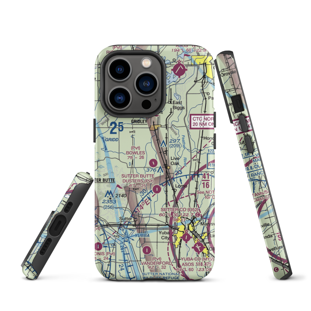Bowles Airport (18CL) VFR Sectional  Tough iPhone Case iPhone 13 Pro model shown
