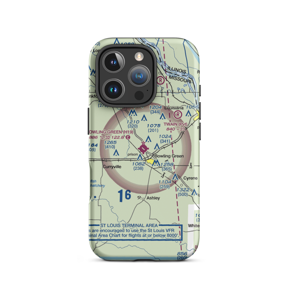 Bowling Green Municipal Airport (H19) VFR Sectional  Tough iPhone Case iPhone 16 Pro model shown