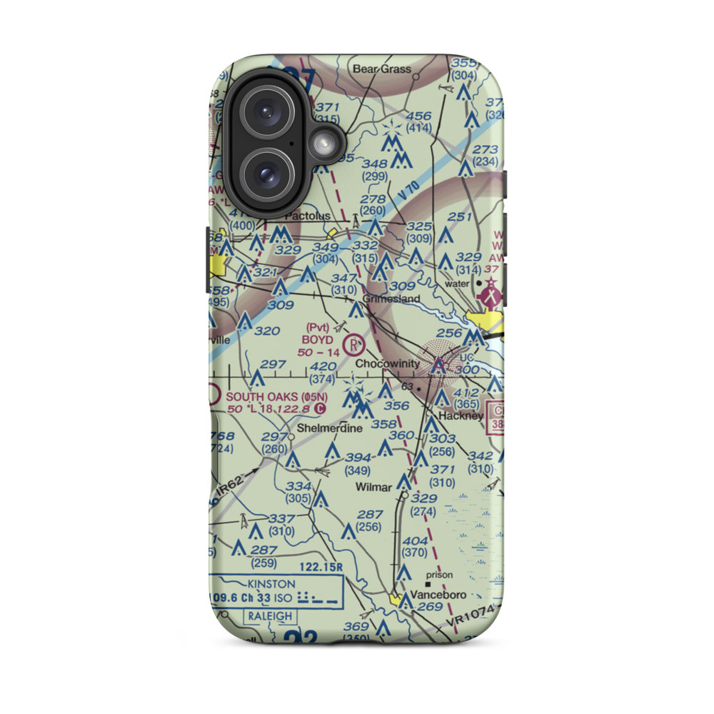 Boyd Field (NC49) VFR Sectional  Tough iPhone Case iPhone 16 Plus model shown