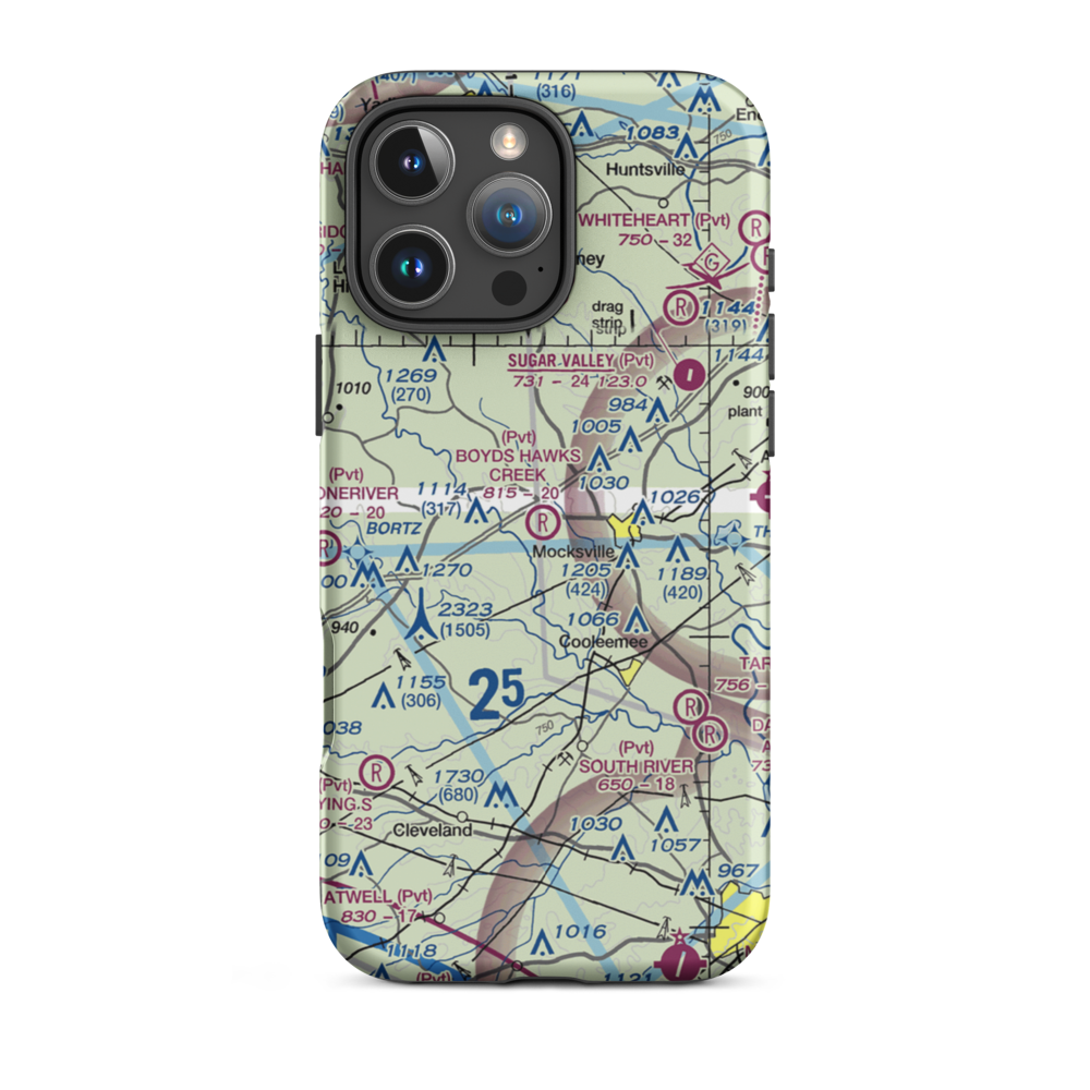 Boyd's Hawks Creek Airport (4NC0) VFR Sectional  Tough iPhone Case iPhone 16 Pro Max model shown