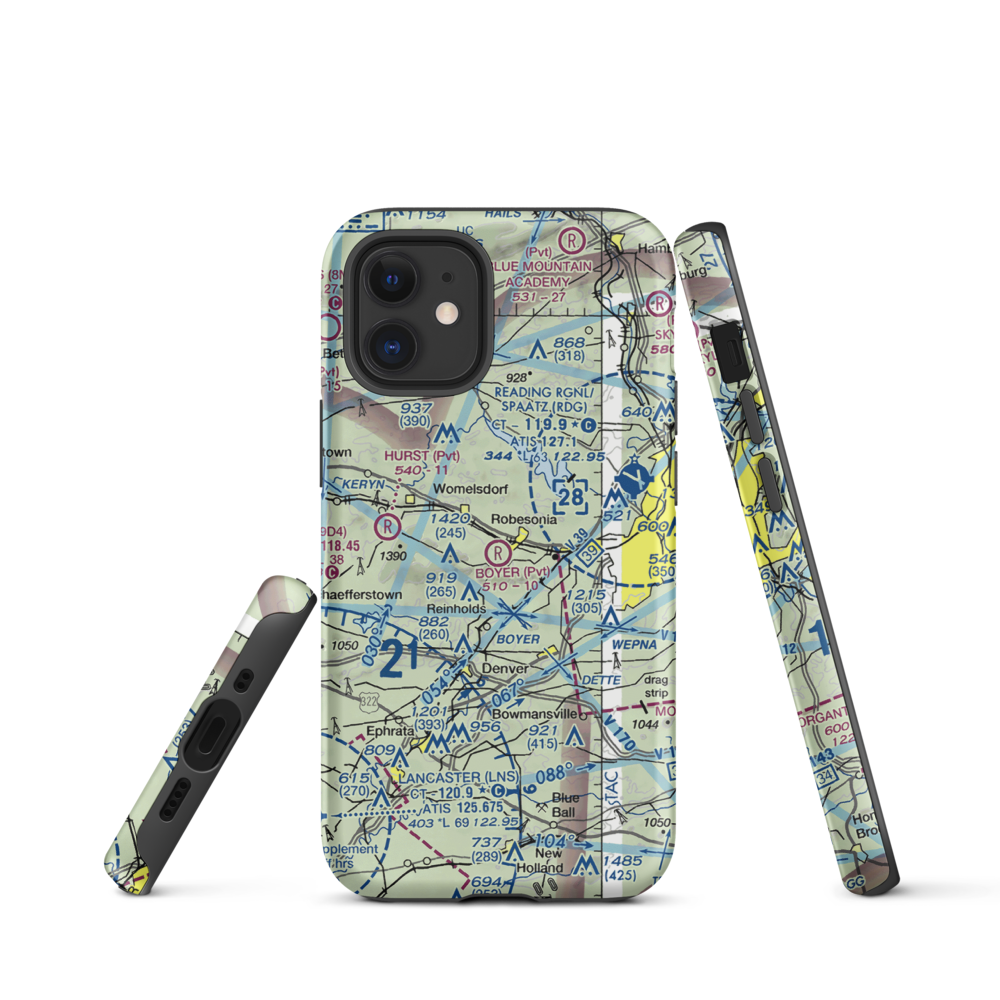 Boyer Airport (28PA) VFR Sectional  Tough iPhone Case iPhone 12 mini model shown