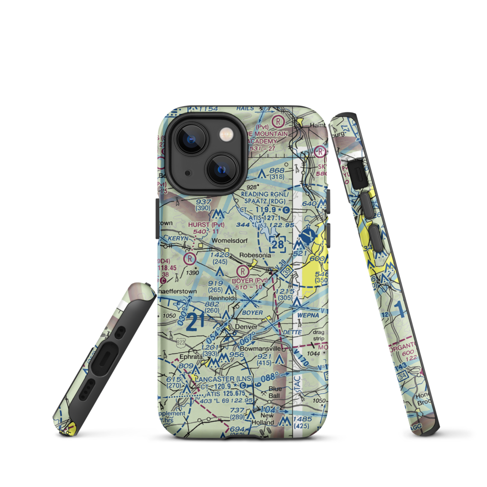 Boyer Airport (28PA) VFR Sectional  Tough iPhone Case iPhone 13 mini model shown
