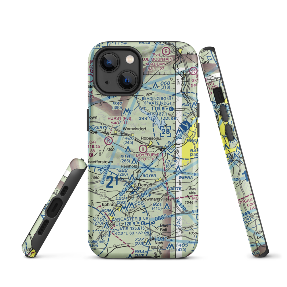 Boyer Airport (28PA) VFR Sectional  Tough iPhone Case iPhone 13 model shown
