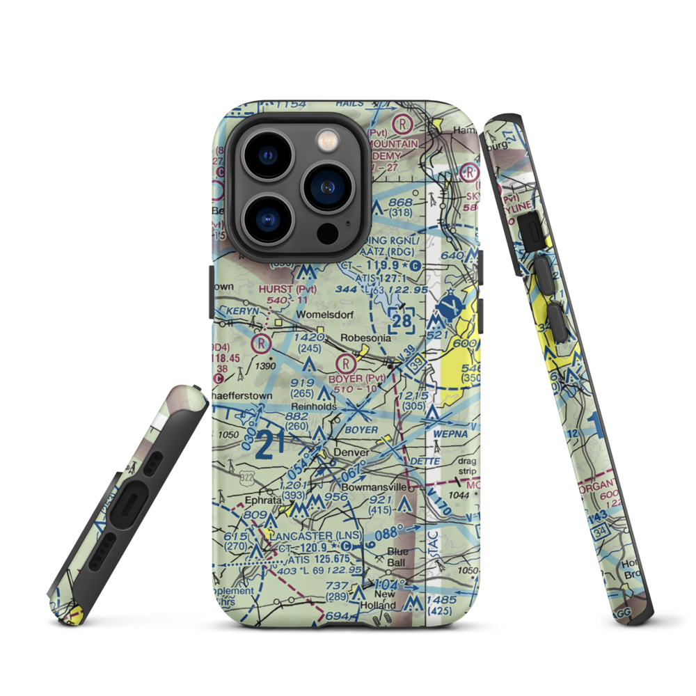 Boyer Airport (28PA) VFR Sectional  Tough iPhone Case iPhone 13 Pro model shown
