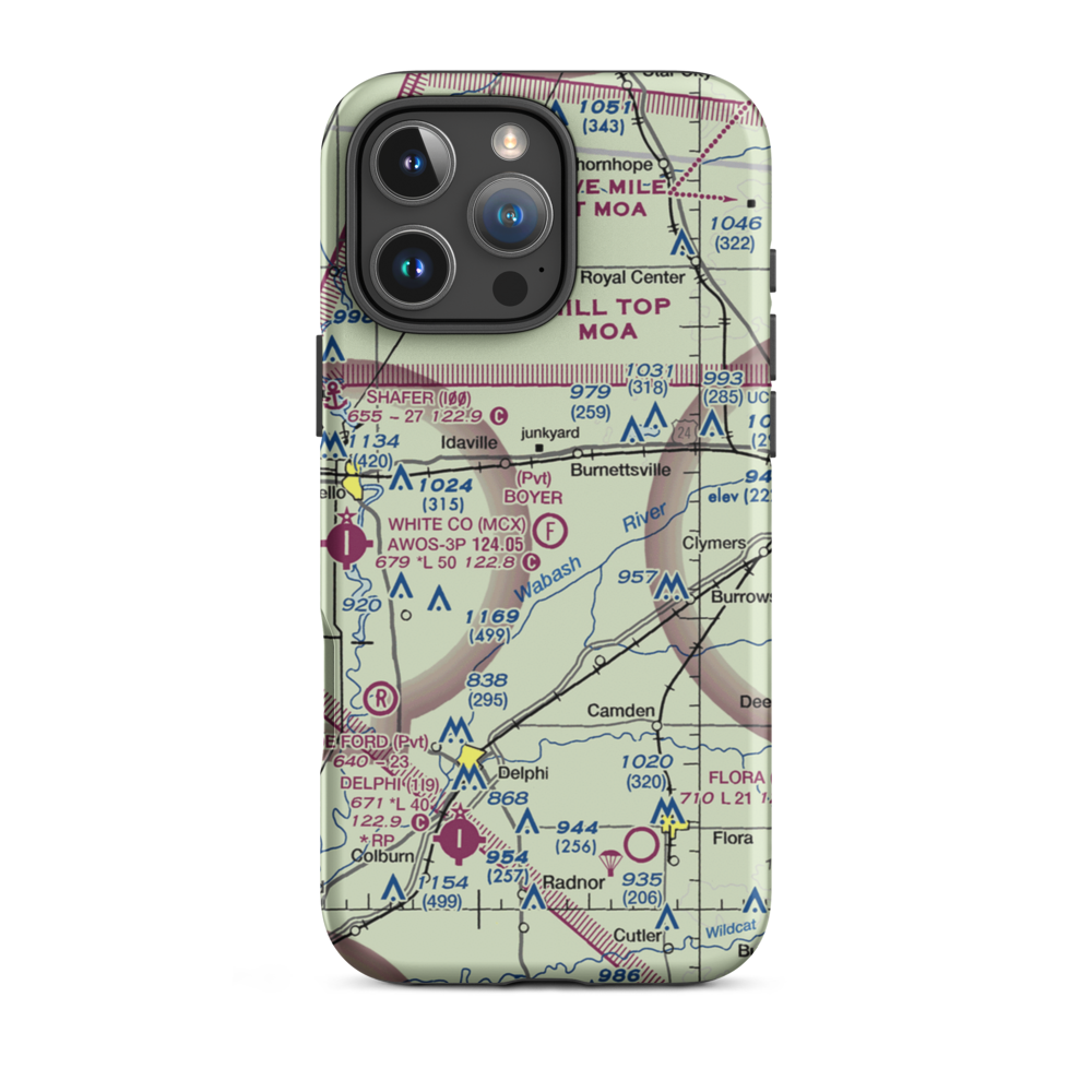 Boyer Flight Park Ultralightport (7W7) VFR Sectional  Tough iPhone Case iPhone 16 Pro Max model shown