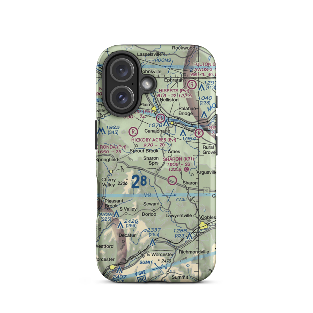 Boyle's Landing Airport (NK91) VFR Sectional  Tough iPhone Case iPhone 16 model shown