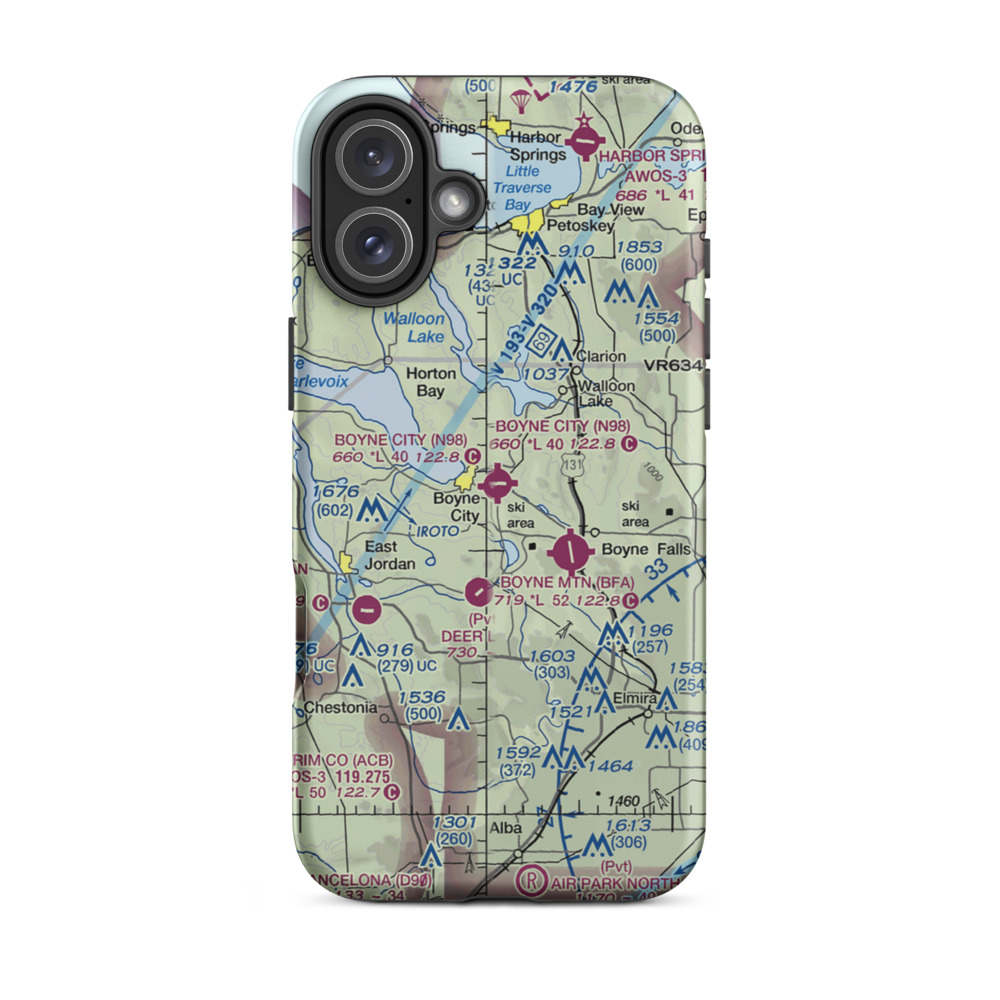 Boyne City Municipal Airport (N98) VFR Sectional  Tough iPhone Case iPhone 16 Plus model shown