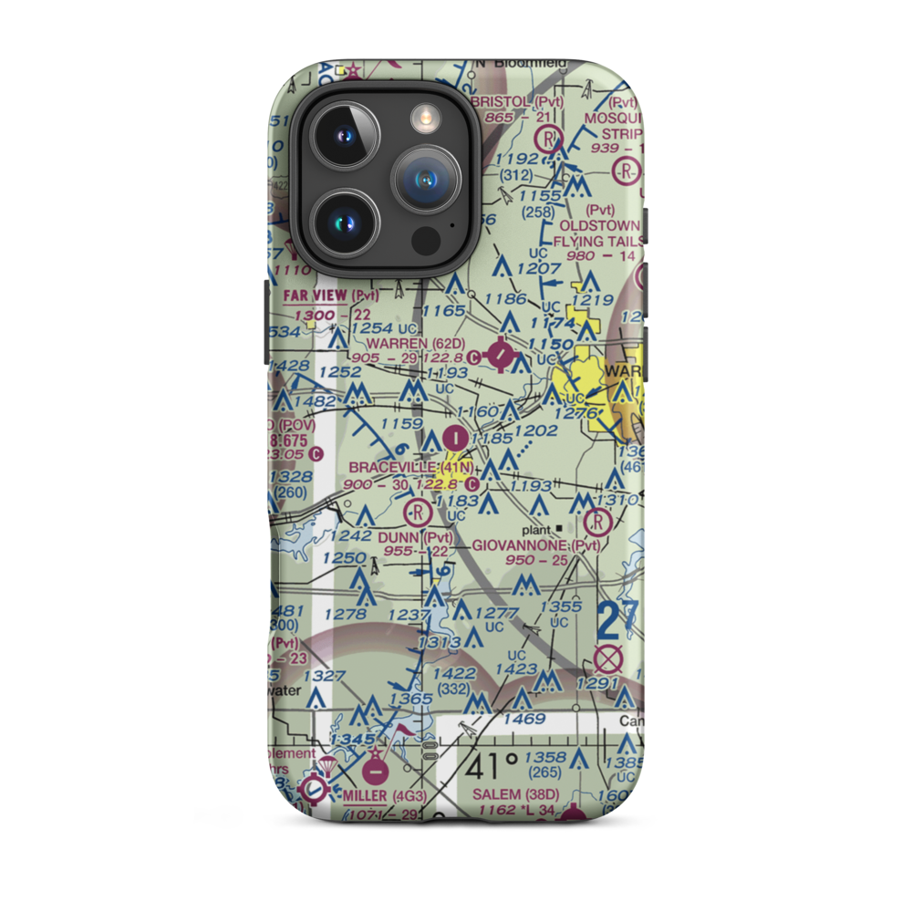 Braceville Airport (41N) VFR Sectional  Tough iPhone Case iPhone 16 Pro Max model shown