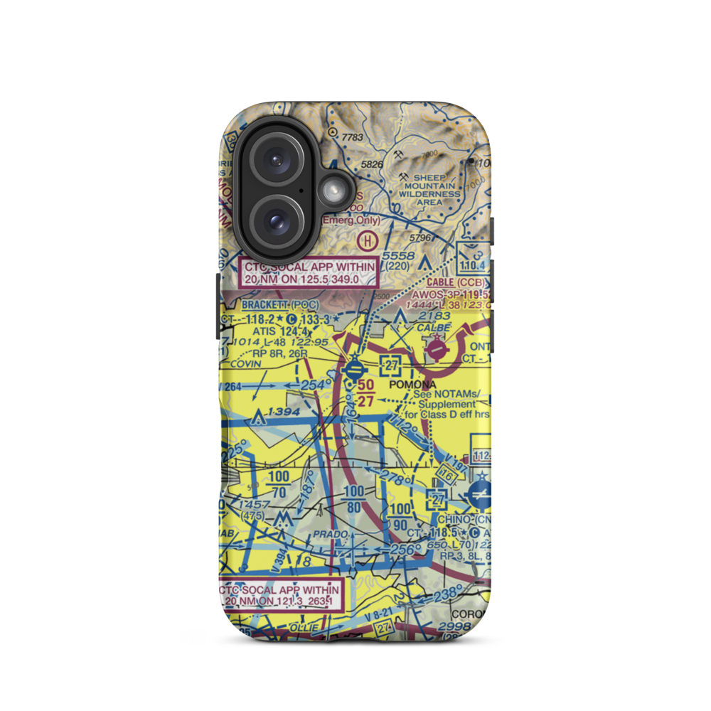 Brackett Field (POC) VFR Sectional  Tough iPhone Case iPhone 16 model shown