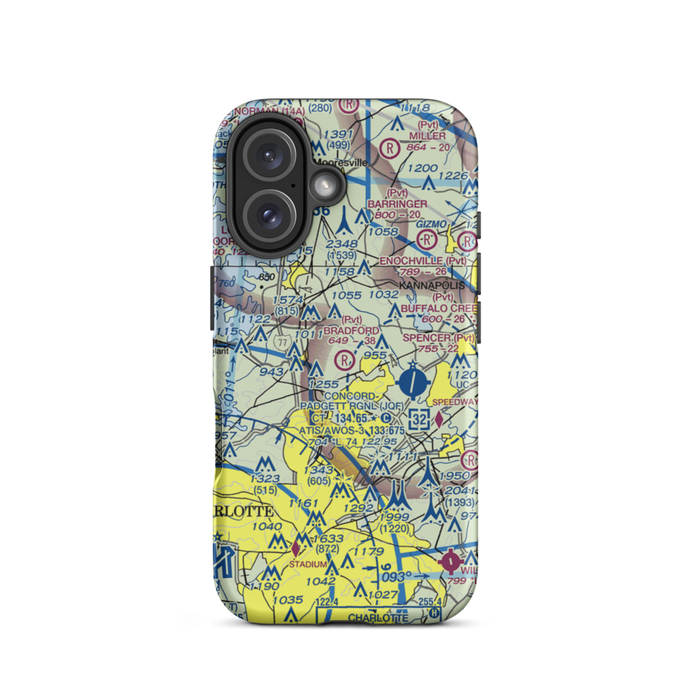 Bradford Field Airport (NC05) VFR Sectional  Tough iPhone Case iPhone 16 model shown