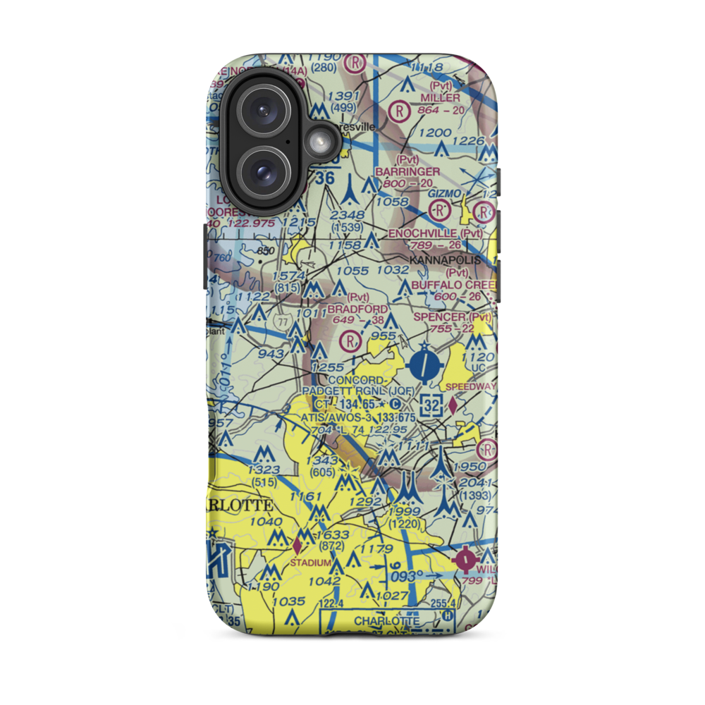 Bradford Field Airport (NC05) VFR Sectional  Tough iPhone Case iPhone 16 Plus model shown